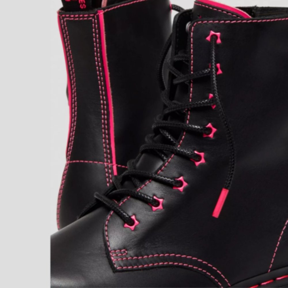 DR. MARTENS JADON II BOOT NEON STAR LEATHER PLATFORMS MSRP$250 RARE Clash Pink - Picture 4 of 12